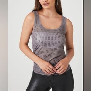 Sheer Rhinestone Tank Top